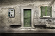 telefono pubblico contro casa abbandonata
