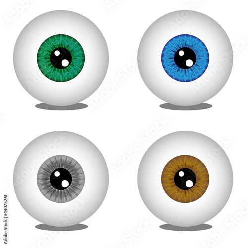 Vector: Eye balls in different colors Eye balls in different colors