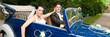 brautpaar im oldtimer