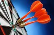 darts arrows in the target center