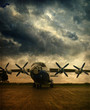 Foto: Retro aviation, grunge background Retro aviation, grunge background