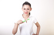 Young attractive girl with toothbrush