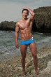 Male model on the beach
