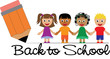 Young Children Lined up for Back to School!