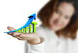 businesswoman hand shows success graphic