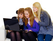 Photo: Female teenagers with a laptop Female teenagers with a laptop