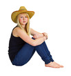 Young girl in a farmer dress