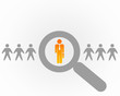 Person with a search symbol