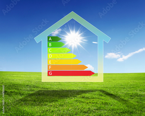 Illustration: House against nature background House against nature background