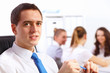 Young businessmen working in the office