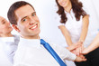 Young businessmen working in the office