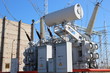 part of high-voltage substation with switches and disconnectors
