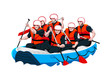 White water rafting men and women team