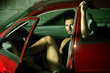 Man in car