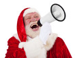 Weihnachtsmann mit Megaphon
