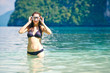 Woman with swimming mask
