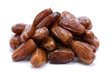 Dried dates over white background