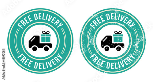 Vector: Free delivery retro grunge badge Free delivery retro grunge badge