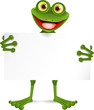 Frog with a white plate