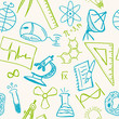Science drawings  on seamless pattern