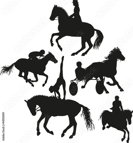Vector: equestrian sport set equestrian sport set