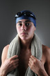 Foto: Swimmer With Towel Around His Neck Swimmer With Towel Around His Neck