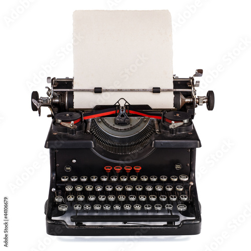 Photo: Old Dutch type writer with paper sheet Old Dutch type writer with paper sheet