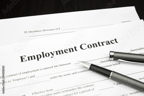 Photo: employment contract document form employment contract document form