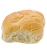 Single fresh bun isolated on white.
