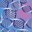 DNA helix, biochemical background with defocused strands, eps10