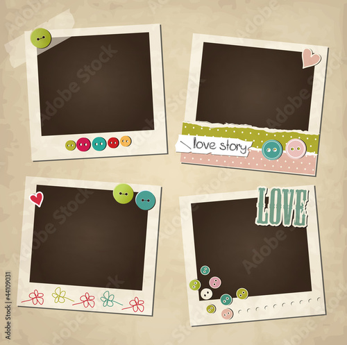 Vector: Scrap vintage set of photo frames Scrap vintage set of photo frames