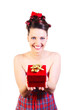 Christmas Lady with a Gift