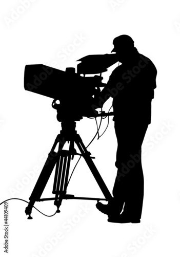 Illustration: TV Camera and Operator Silhouette TV Camera and Operator Silhouette