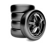 3d tires isolated on white background
