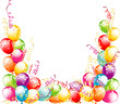 Invitation card for birthdays. Balloons design