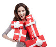 Pretty woman hands a number of gift boxes