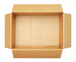 Top view of carton box isolated on white background