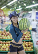 The girl with a water-melon