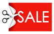 Scissors cutting sticker sale