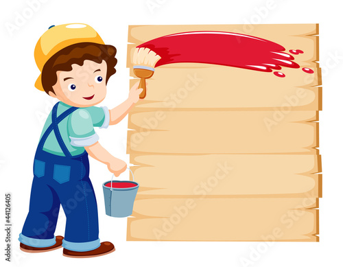 Vector: Cartoon painter - vector illustration Cartoon painter - vector illustration