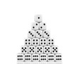 Dice - tower with rows of 1 through 6 isolated over white