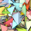3d abstract fragmented pattern in rainbow color backdrop