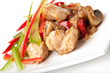 Stir fry chicken with sweet peppers and mushrooms 
