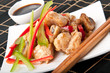 Stir fry chicken with sweet peppers and mushrooms 