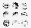 Collection of halftone sphere vector