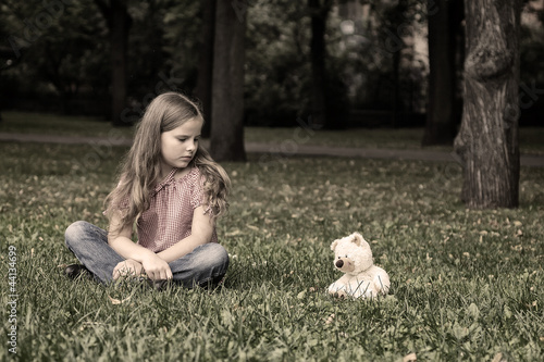 Photo: Sad girl portrait. Sad girl portrait.