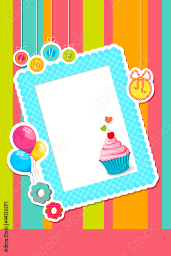 Vector: vector illustration of birthday card with scrapbook element vector illustration of birthday card with scrapbook element