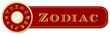 Zodiac Banner, 12 astrology sun signs, gold horoscope mandala