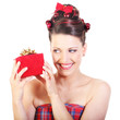 Christmas Lady with a Gift