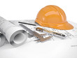 Helmet and tools for construction drawings